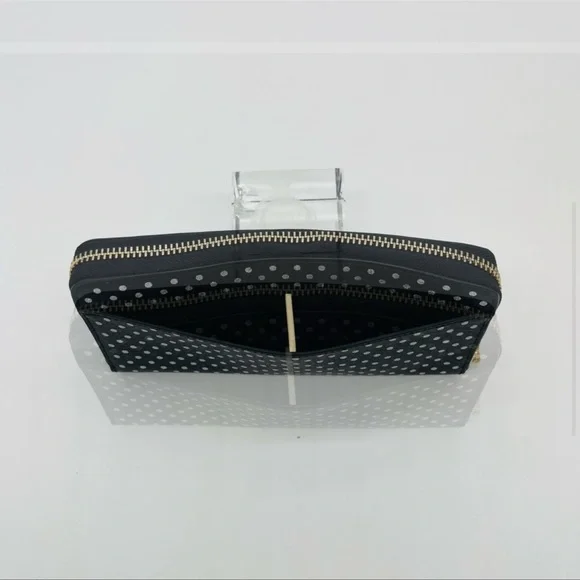 Kate Spade Continental Wallet Leather Black/White - Picture 5 of 7